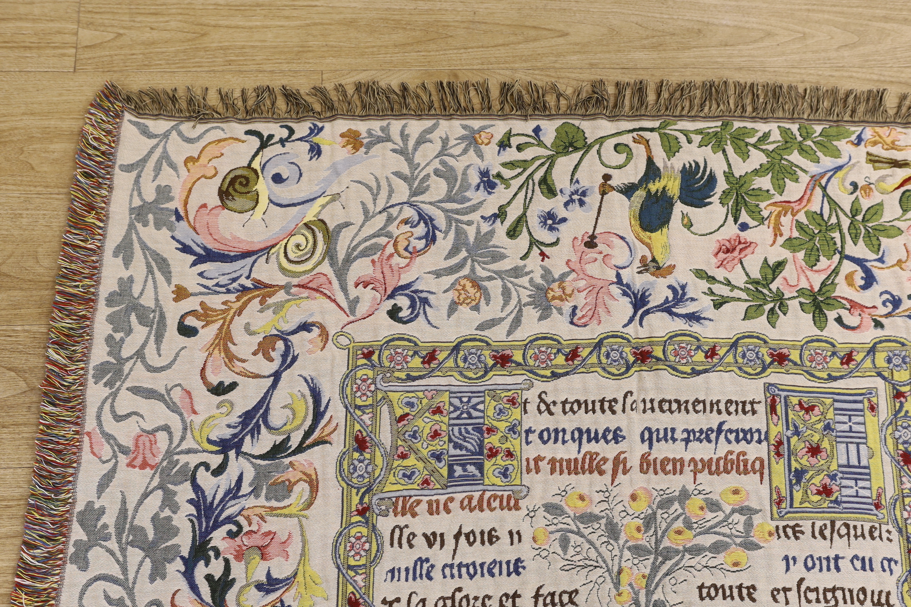 A Belgian ‘’Medieval fable’’ woven blanket 137x132cm